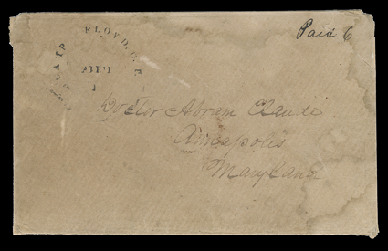 [Mountain Meadows Massacre], murders too horrible to be told & perpetrated by the authority of the Church. Astonishing content letter by Charles Brewer, an assistant surgeon in
the US 10th Infantry, 6 pages, 4to, Camp Floyd, Utah Territory,