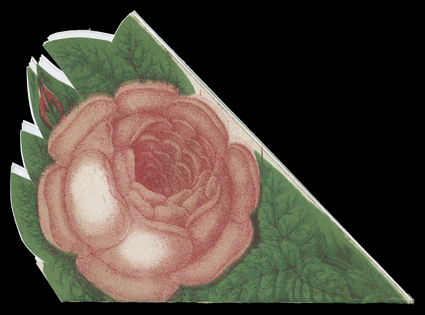Rose of Washington, stunning Magnus allover multicolored design cover, including the elaborated Rose foldout enclosure, used to Evans Center, N.Y. with 3c Dull red (26) tied by
Washington, D.C.Jul 26, 1861 datestamp, slightly reduced at