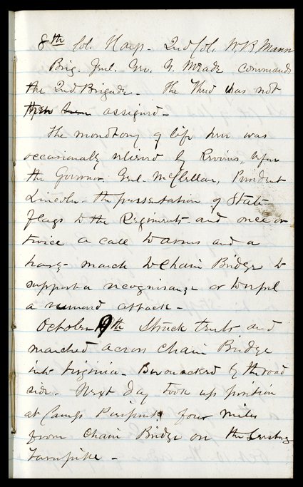 [Army of the Potomac, Charles Lamborn] Incomplete diary by Union soldier in the Virginia theater. A wallet-style diary by Lt. Charles Lamborn of Chester, PA, aide-de-camp of
Genl. John F. Reynolds, which begins January 1, 1862, and consists initi