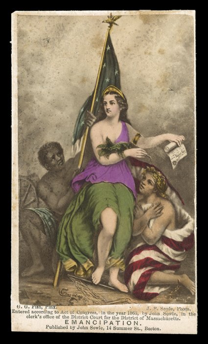 [Slavery, Emancipation] Three unusual items concerning the end of slavery and its aftermath. Includes a moving content autograph letter signed by Maria Banks, Norfolk, VA,
September 6, 1875. She writes dry goods merchant AJ Stewart, a New York ma