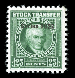 RD368, 25c Bright green, strong rich color on pristine white paper, o.g., n.h., very fine.