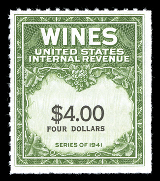 RE175, $4.00 Yellow green and black, without gum as issued, elusive mint single, exceptionally bright and fresh, very fine.