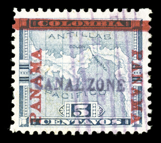 2, 5c Blue, a highly select used example, being exceedingly well centered and margined, which is most uncharacteristic of this issue, bright fresh color, light purple cancel,
extremely fine actually quite scarce in this premium quality 2003 PS
