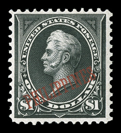223A, $1.00 Black, Ty. II, nicely centered for this key stamp, strong color, o.g., lightly hinged, very fine 1998 PF certificate.