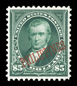 225, $5.00 Dark green, excellent centering, bright fresh color and a crisp impression, o.g., tiny thin speck, otherwise extremely fine.