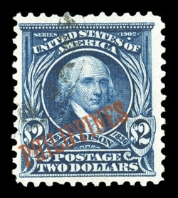 238, $2.00 Dark blue, elusive used example, uncommonly fresh, with deep intense color and impression on especially bright paper, well centered and margined, light unobtrusive
cancel, very fine only 695 printed 1997 PF certificate.