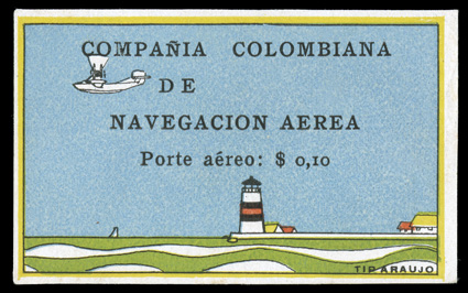 C5, 1920 10c Flier in plane air post, without gum as issued, full to large margins around, strong colors, a very fine example of this elusive air post stamp signed H. Bloch
and accompanied by a 1977 Friedl certificate.