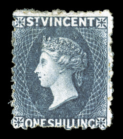 8A, 1866 1- Slate, perforated 11 to 12½, excellent color that is uncommonly bright and rich, o.g., h.r., tiny thin speck, otherwise a fine example of this difficult mint stamp
clear 1966 BPA certificate and a 2009 BPA certificate (S.G. 8 £2,