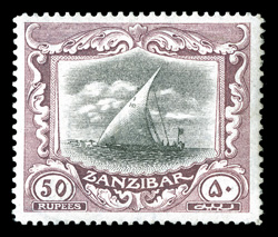 138, 1913 50R Dull violet and black, well centered, fresh colors, o.g., lightly hinged, very fine 1952 BPA certificate (S.G. 260e £425).