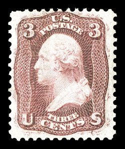 56, 3c Brown rose August, deep color, well centered, full o.g., very fine 2005 PF certificate.