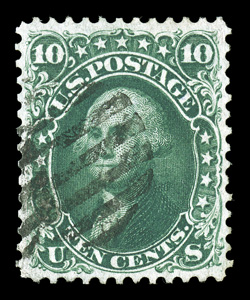 62B, 10c Dark green August, remarkably well centered and margined, deep rich color in the August shade, faint trace of a paper crease at bottom right (not mentioned on either
certificate), otherwise extremely fine clear 1997 and 2003 PF cer
