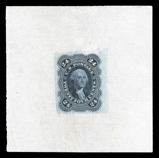 70-E3a, 70-E4f, 24c die essays on India, three different colors with blank labels (70-E3a) and seven different colors of the completed design (70-E4f), range of sizes, few
usual India paper irregularities, very fine.