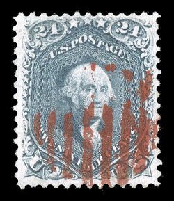 70b, 24c Steel blue, nicely centered, rich color in the true Steel blue shade, red grid cancel, a very fine and attractive used example of this scarce stamp 1991 and 2006 PF
certificates.