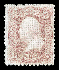 79, 3c Rose, A grill, scarce unused example, with the usual perforation irregularities, fine 1992 PSE certificate.