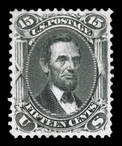 98, 15c Black, F grill, unused, exceptionally well centered within large margins, warm color, extremely fine 1998 PF certificate.