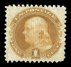 112, 1c Buff, exceptionally well centered within large margins, bright rich color, o.g., very lightly hinged, extremely fine 1993 PSE and 2003 PF certificates.