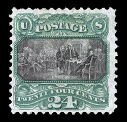 120, 24c Green and violet, fresh unused example, lovely bright colors, nearly very fine 1992 PF certificate.