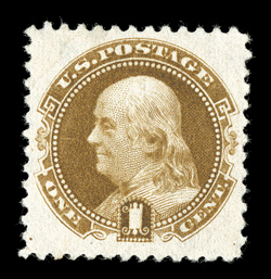 133a, 1c Brown orange re-issue, without gum as issued, well centered within large margins, strong color and a crisp detailed impression, extremely fine 1988 PF
certificate.