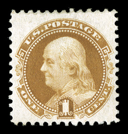 133a, 1c Brown orange re-issue, without gum as issued, well centered amid large margins, excellent rich color, choice very fine 1979 PF certificate.