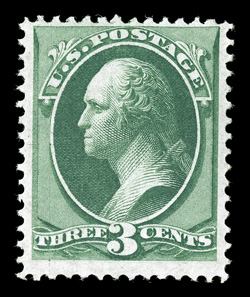 136, 3c Green with grill, fresh color, full o.g., lightly hinged, nearly very fine 1995 PF certificate.