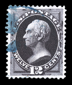 162, 12c Blackish violet, attractive used single, exceedingly well centered and margined, sumptuously rich color and a well defined impression on bright paper, light face-free
blue cancel, extremely fine 1998 PF certificate.