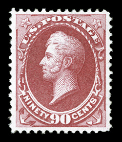 166, 90c Rose carmine, well centered within uncharacteristically large margins, fresh color slightly disturbed o.g., very fine 2009 PSE certificate.