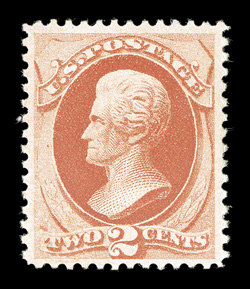 183, 2c Vermilion, excellent centering within large margins, wonderfully bright color, o.g., lightly hinged, very fine and choice 1988 PF certificate ex-Cole.