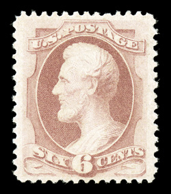 186, 6c Pink, well centered within wide margins, fresh color, full o.g., lightly hinged, choice very fine 2003 PF certificate.