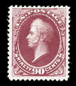 191, 90c Carmine, strong rich color and a well incised impression, nicely centered within large margins, o.g., h.r., very fine 2006 PSE certificate.