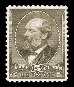 205, 5c Yellow brown, excellent centering, rich color, o.g., h.r., extremely fine 2000 PF certificate.