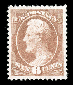 208, 6c Rose, well centered within uncharacteristically large margins, rich fresh color, o.g., lightly hinged, choice very fine 1997 PF certificate.