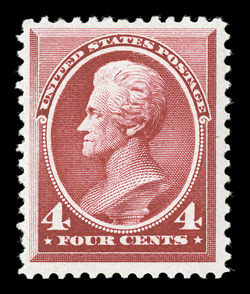 215, 4c Carmine, rich vibrant color and a well incised impression, o.g., never hinged, very fine 1979 PF certificate.