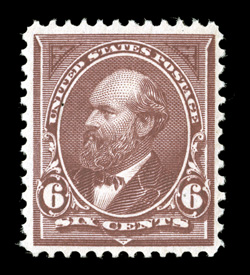 256, 6c Dull brown, exceptionally bright and fresh, nicely centered, o.g., n.h., very fine 2009 PF certificate.