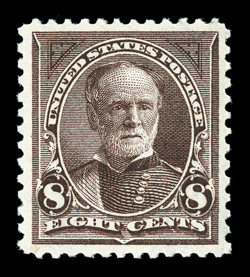 272, 8c Violet brown, uncommonly well centered and margined, fresh color, pristine o.g., n.h., extremely fine 2009 PSE certificate (XF 90 SMQ $495.00).