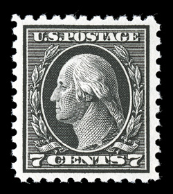 430, 7c Black, wonderfully well centered amid wide margins, extraordinarily bright and fresh, with deep color on immaculate white paper, unblemished o.g., n.h., extremely fine
2003 PF certificate and a 2005 PSE certificate (XF 90 SMQ $475.00).