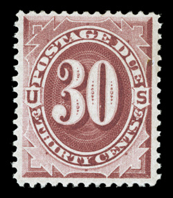 J27, 30c Bright claret, bright and fresh, o.g., lightly hinged, very fine 1998 PSE certificate.