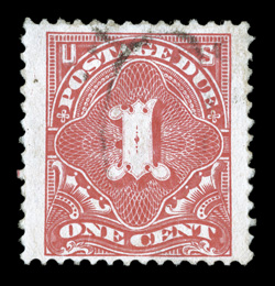 J29, 1c Vermilion, used, well centered within huge margins, bright color, unusually light cancel, faint trace of a creasewrinkle, otherwise very fine clear 1994 PF
certificate.