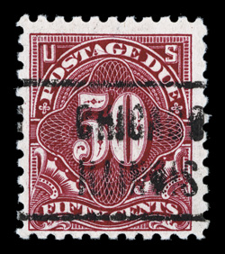 J58, 50c Carmine lake, gorgeous color that is especially rich and vibrant, Chicago, Illinois pre-cancel, a very fine example of this key postage due.