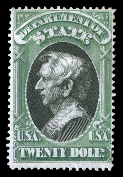 O71, $20.00 State, unused, fresh colors, regummed, a fine example of this rare official 1999 APS certificate.