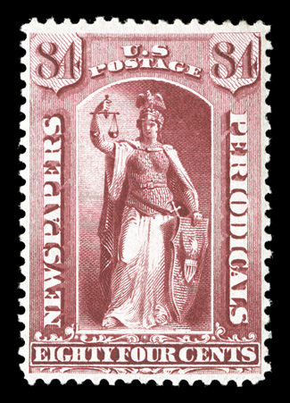 PR88, 84c Carmine, uncharacteristically well centered, deep color, o.g., lightly hinged, choice very fine 2008 PSE certificate.