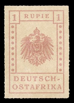 Michel III-V, 1916 2½h to 1R Evangelical Mission Provisionals cplt., including both types of the 2½h and 7½h, without gum as always, normal even toning, very fine set to
prevent their capture by the British, these provisionals were buried until