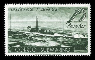 605A-F, 1938 1P-15P Submarines cplt., fresh mint set, well centered, o.g., n.h., very fine (Edifil 775-80 Ç850).