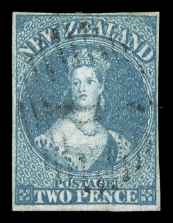 2d. dull blue on bleuté paper, two examples in contrasting shades, one with good to large margins and lightly cancelled, the other touched on the vertical sides, originally
affixed to 1856 (2 Feb.) piece showing Wellington c.d.s. Sc. 2 S.G. 2, £