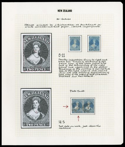 2d. blue collection in a range of shades, comprising Rows 811 (2, one apparently unused), 1012 (3, one contained in a strip of three on part envelope, one with 8mm. sheet
margin at right and one cancelled with manuscript pen squiggle on envelop