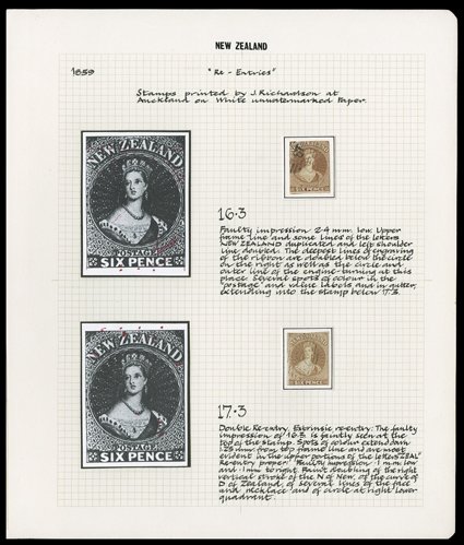 6d. brown selection of shades (4), comprising Rows 163, 173 and 1710 (2), one with four margins, the others with margins in places one with a thin though mainly of good
appearance and a scarce quartet. provenance: Gerald Ellott