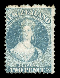 2d. blue, unused without gum a sound example of this scarce stamp. R.P.S. Certificate (2006) states discolored with which we cannot concur. Sc. 12 group S.G. 72,
£550.