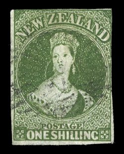 1- deep green with close to large margins mostly all round, lightly cancelled a presentable example of this rare stamp. Sc. 25 S.G. 86, £1,100.