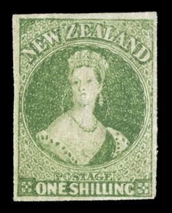 1- green, unused with large part original gum, good to large margins, fresh color and a most attractive example of this scarce stamp. B.P.A. Certificate (1991). Sc. 30 S.G.
100, £1,500.
