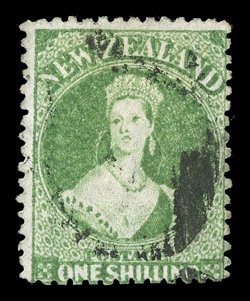 2d. pale blue (Plate I, worn) (6, two with watermark inverted and reversed), and 1- green, the latter cancelled leaving portrait clear generally fine. Sc. 28C, 30C S.G. 105,
106, £1,400. provenance: Gerald Ellott