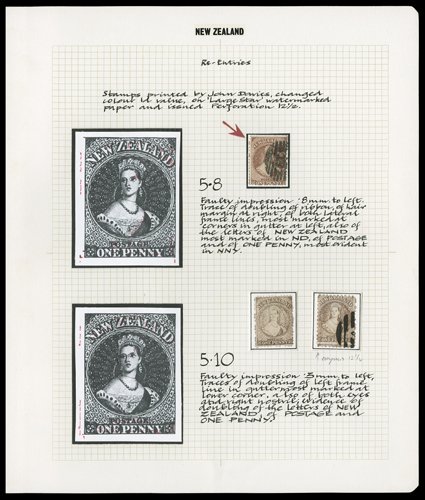 1d. collection of re-entries, comprising Row 58 perf. 12½, 510 (2, one perf. 12 mint and one compound perf. used), 59 and 1412, both perf. 10x12½, 113 (2, one perf. 12½ and
one compound perf.), 1412 perf. 12½ (2, one mint), 1710 perf. 12½